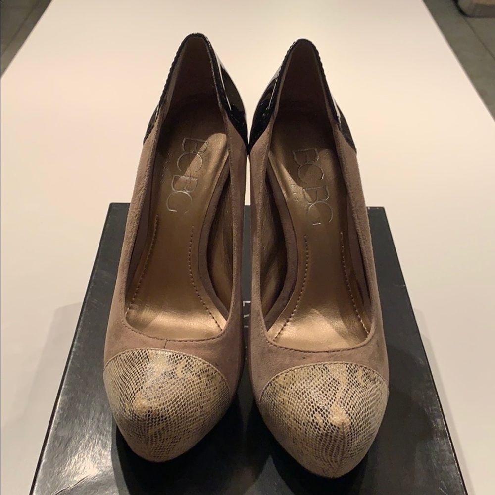 BCBG Judd Taupe Suede Heels